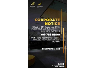 d'Sora: Corporate Notice